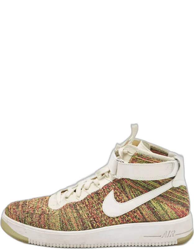 Multicolor Fabric And Leather High Top Sneakers
