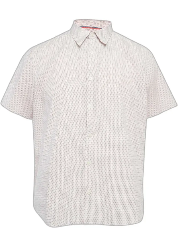 Dots Print Cotton Blend Half Sleeve Shirt