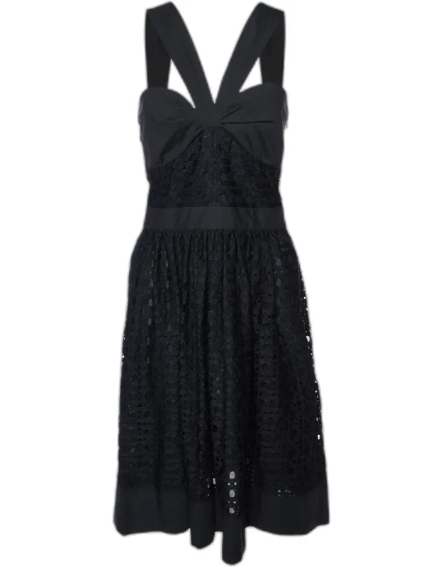 Lace Gathered Neck Dress