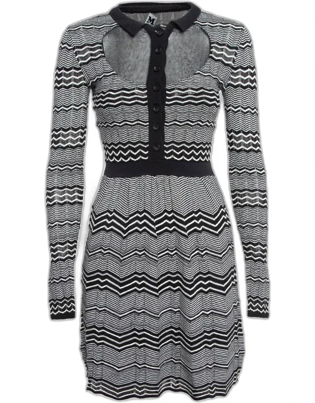 M Missoni Patterned Knit Mini Dress, Classic Design, Flattering Silhouette