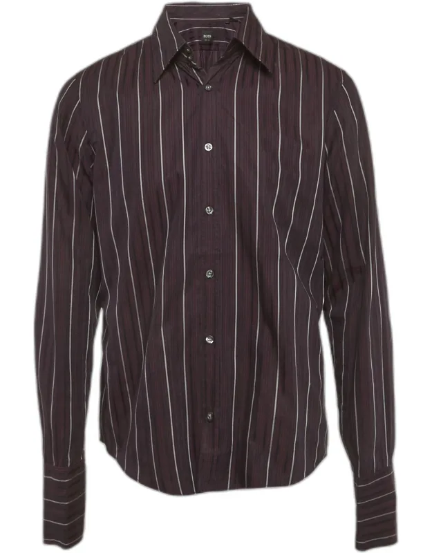 Boss By Hugo Boss Purple Striped Long Sleeve Shirt