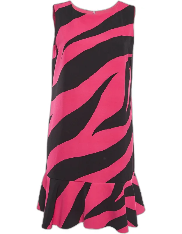 Zebra Print Jersey Sleeveless Dress