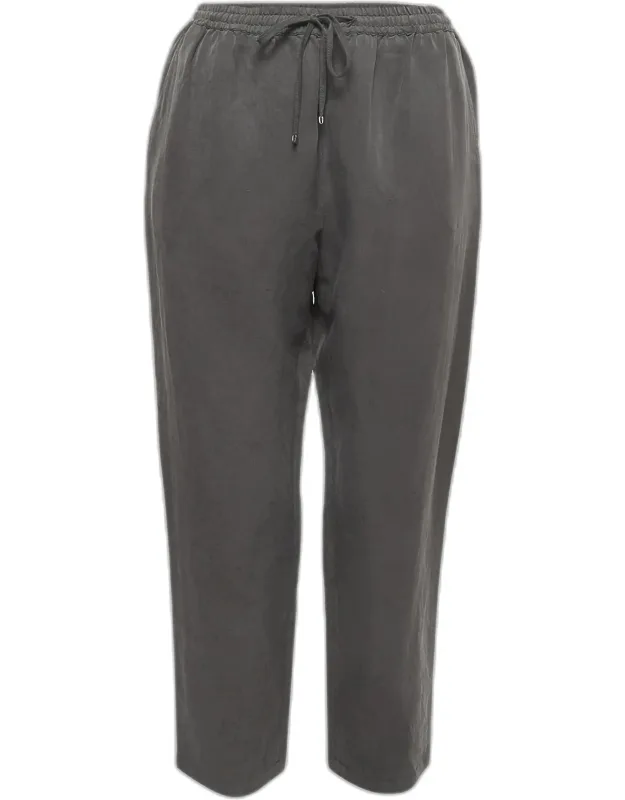 Silk Blend Drawstring Pants