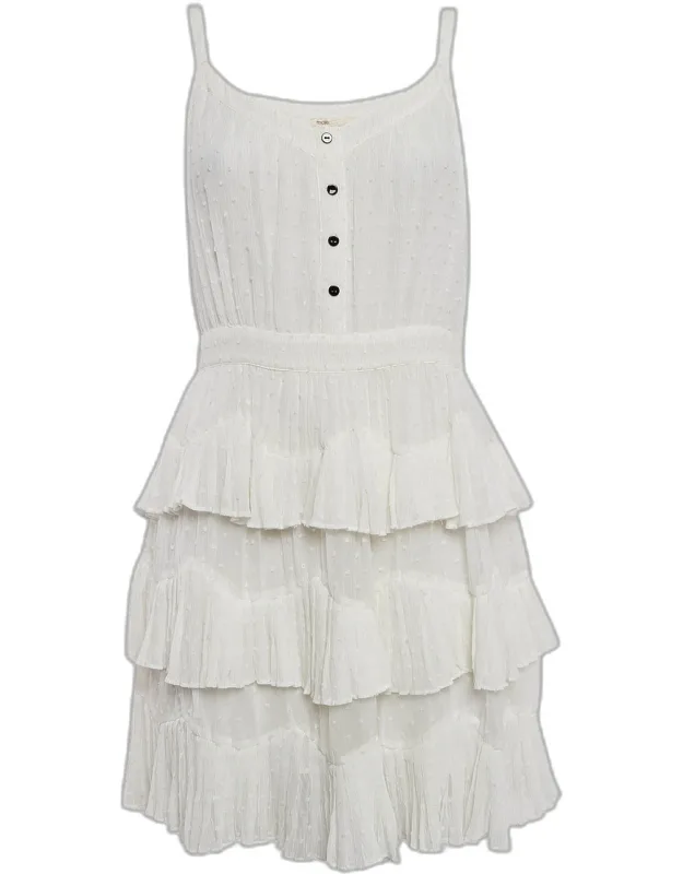 Swiss Dots Chiffon Tiered Dress
