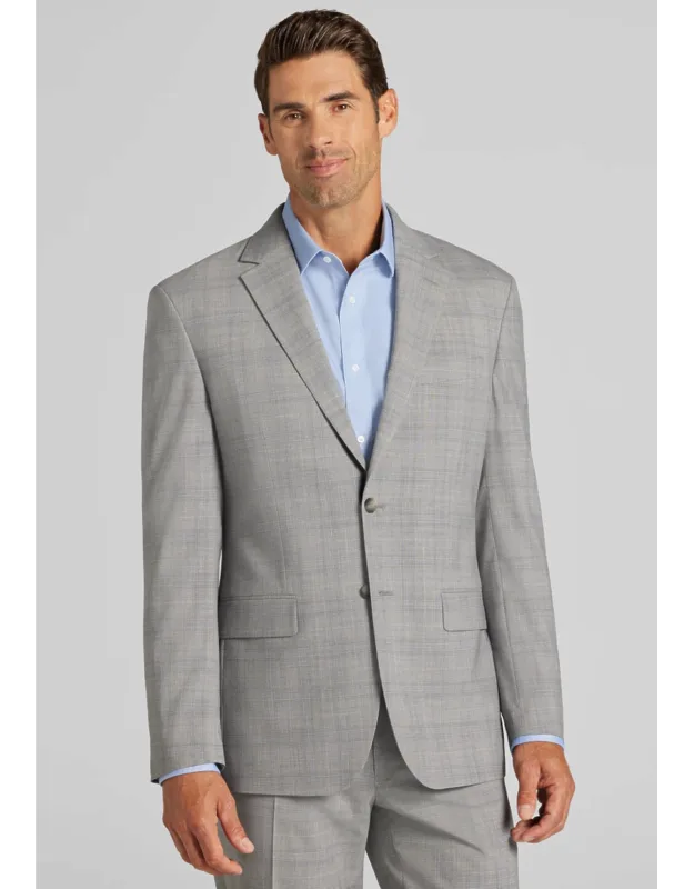 Traveler Coolmotion Tailored Fit Plaid Suit Jacket