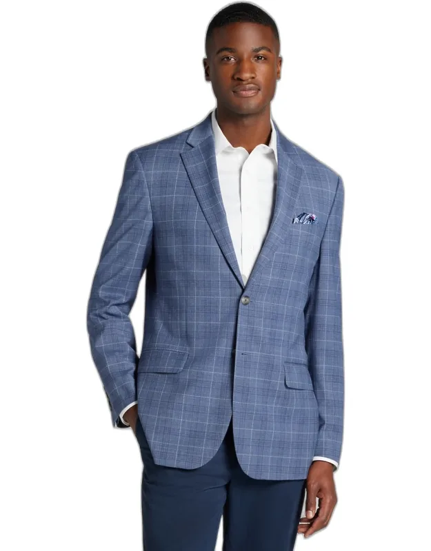 Traveler Coolmotion Tailored Fit Windowpane Sportcoats