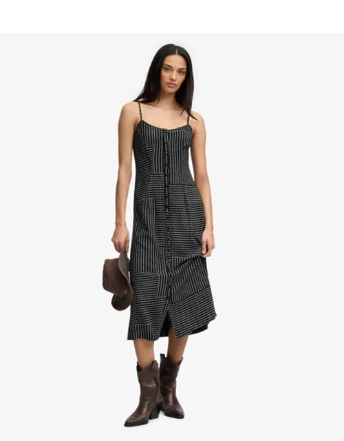 Print Button Down Cami Midi Dress