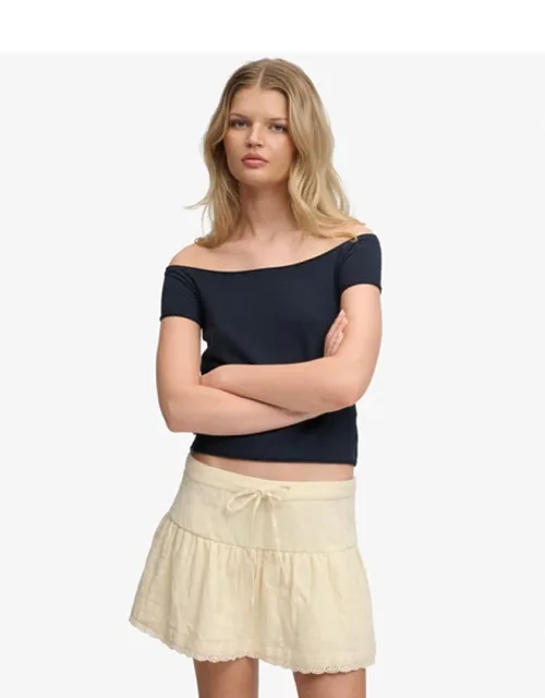 Broderie Trim Mini Skirt