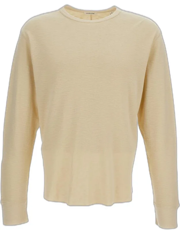 Waffle-knit Long-sleeve Tee