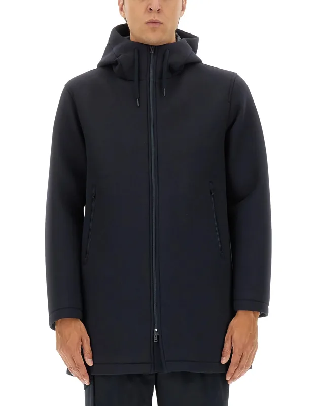 Long Parka In Three Layers "scuba"