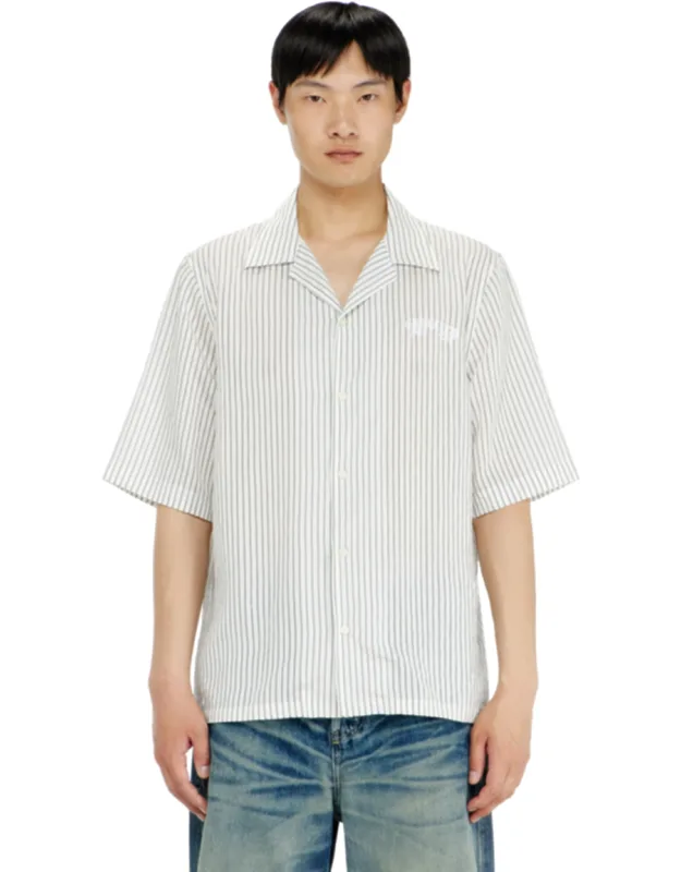 Half-sleeve Shirt In Pinstripe Modal