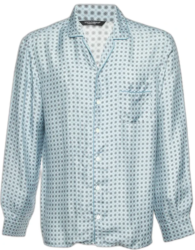 Floral Print Silk Pajama Shirt