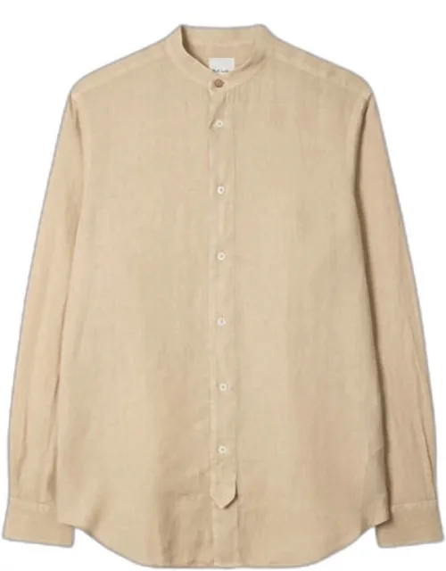 Linen Grandad-collar Shirt
