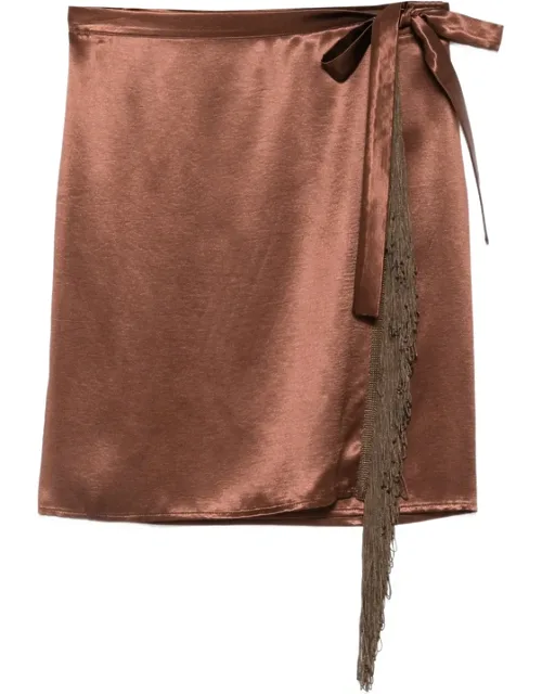Fringe-trim Wrap Skirt