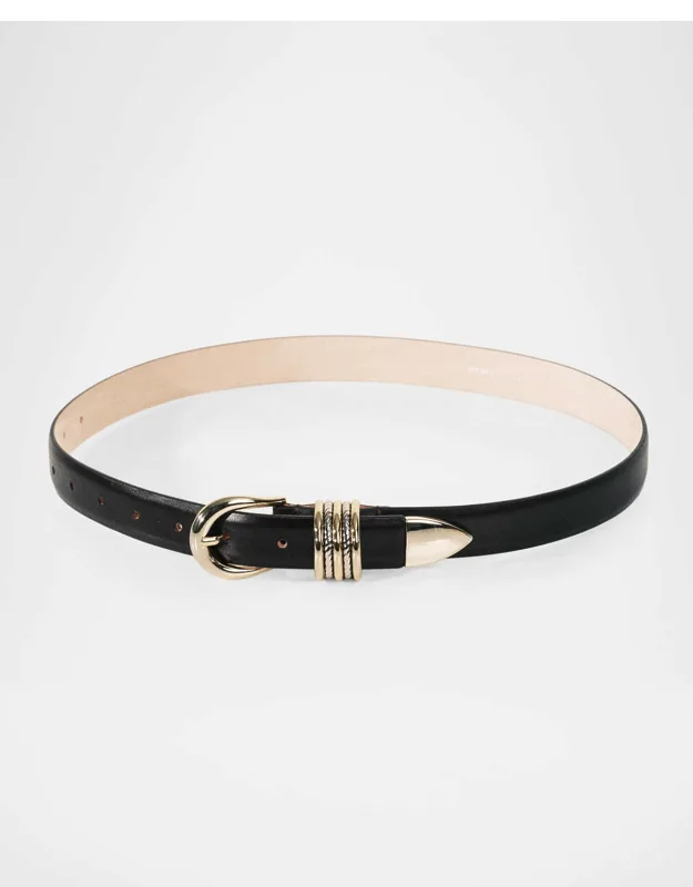 Hollyhock Mixed Metal Leather Belt