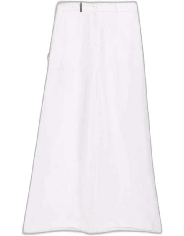 Wide-leg Linen Gabardine Pants