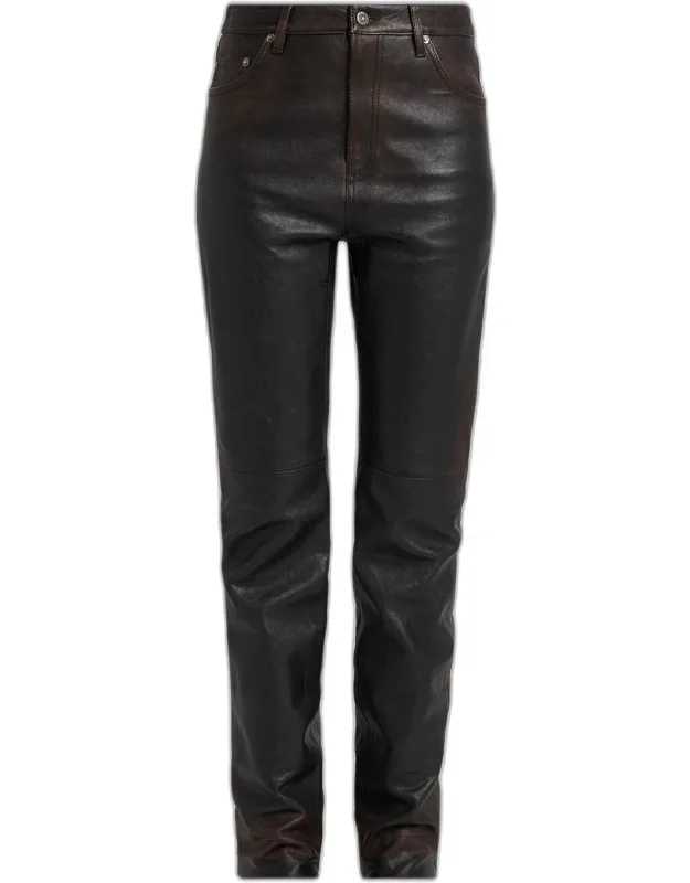 Journey Slim-straight Nappa Leather Pants