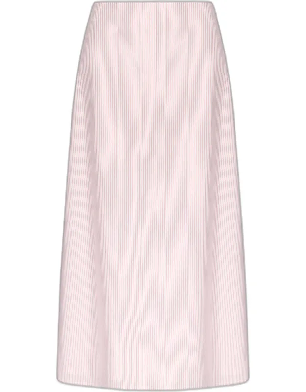 Striped Cotton A-line Skirt