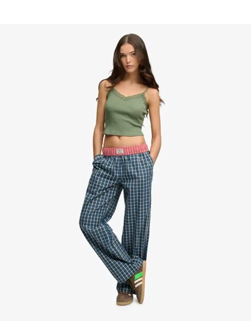 Mini Check Cotton Trousers