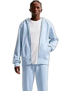 _hoodie In Hydrogen Blue/white With Full-zip Design And Adjustable Hood_