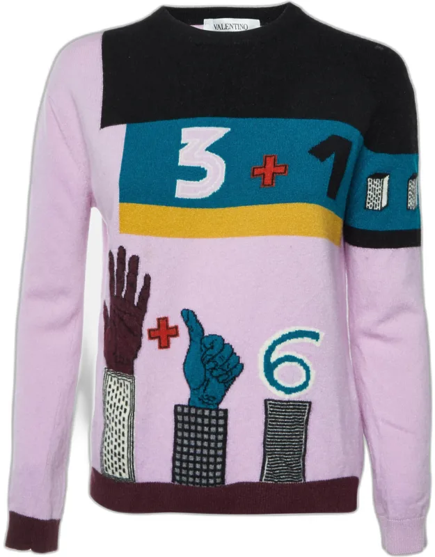 Counting Wool And Cashmere Intarsia Knit Sweater