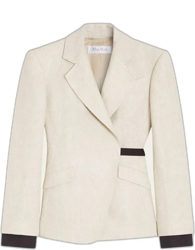 Wrap-front Linen Drill Blazer
