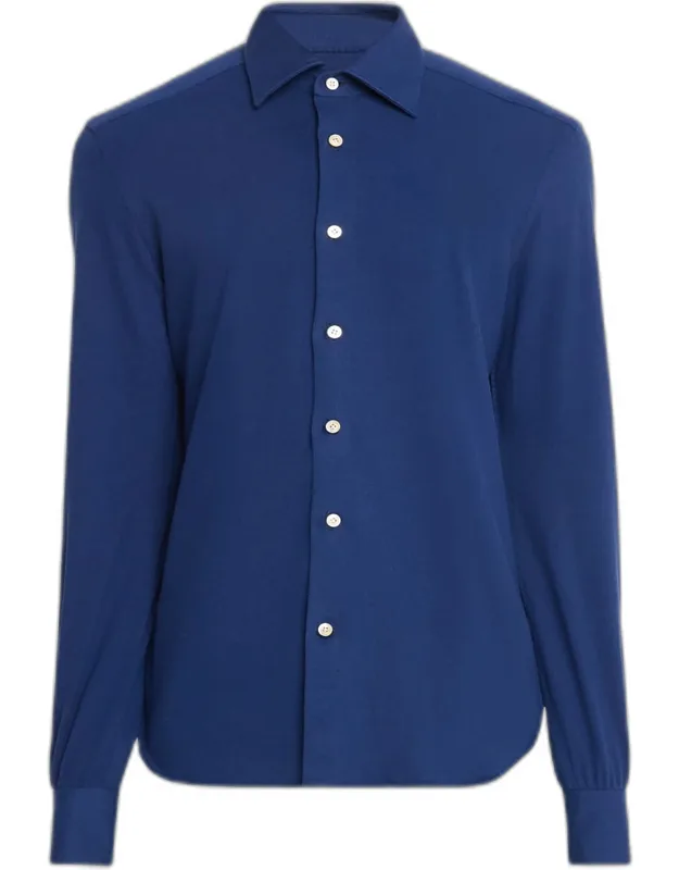 Solid Cotton Classic-fit Sport Shirt