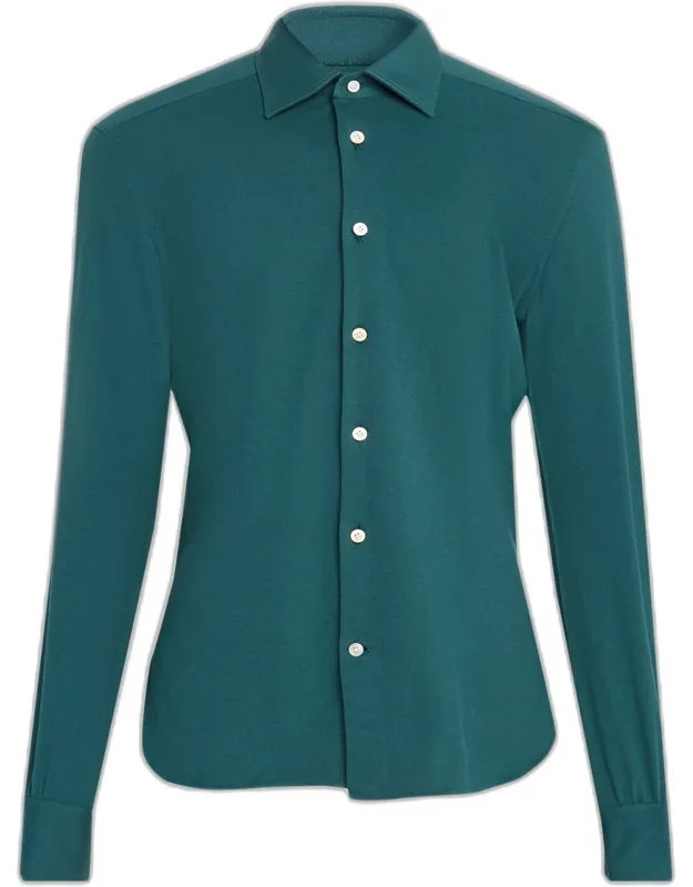 Solid Cotton Classic-fit Sport Shirt