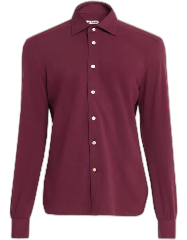 Solid Cotton Classic-fit Sport Shirt