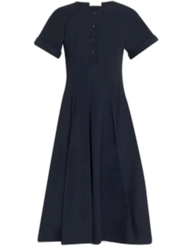 Cotton Poplin Midi Dress