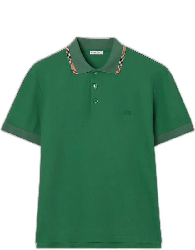 Eddie Check-trim Cotton Polo Shirt
