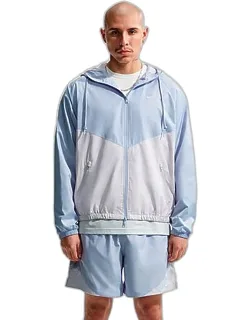 Windrunner Lined Jacket In Hydrogen Blue/vast Grey With Nike Storm-fit Tech And Zippered Hand Pockets