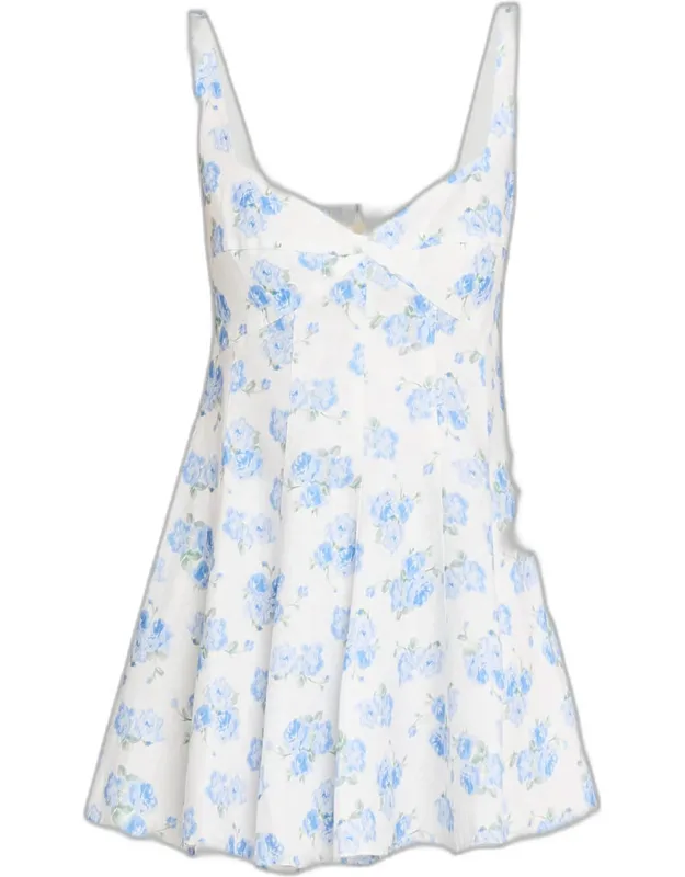 Floral Linen Mini Dress