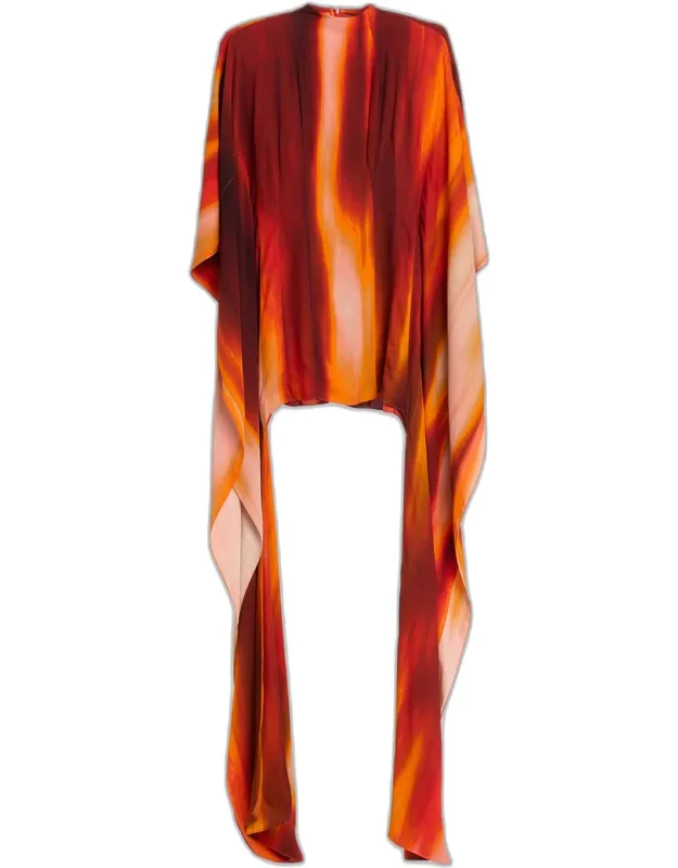 Gradient Long-sleeve Mini Dress