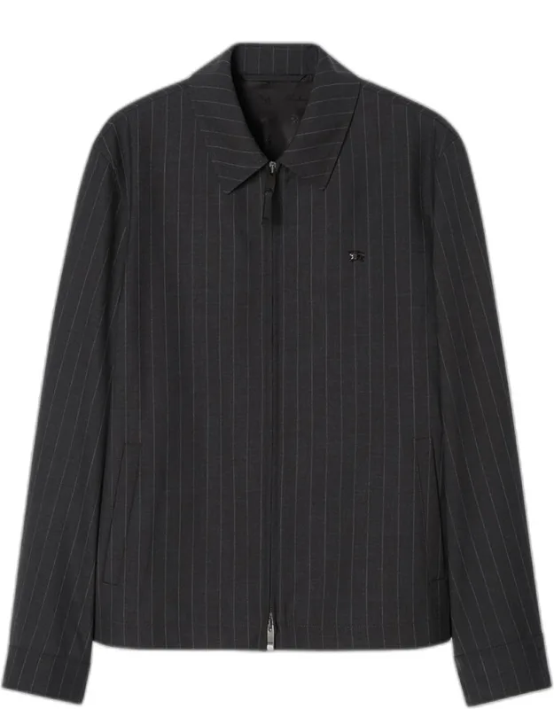 Bloomsbury Wool Pinstripe Track Jacket