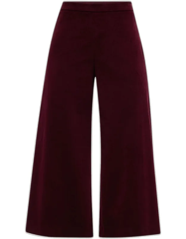 Cropped Velvet Trousers