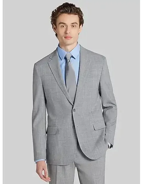 Slim Fit Plaid Suit Jacket