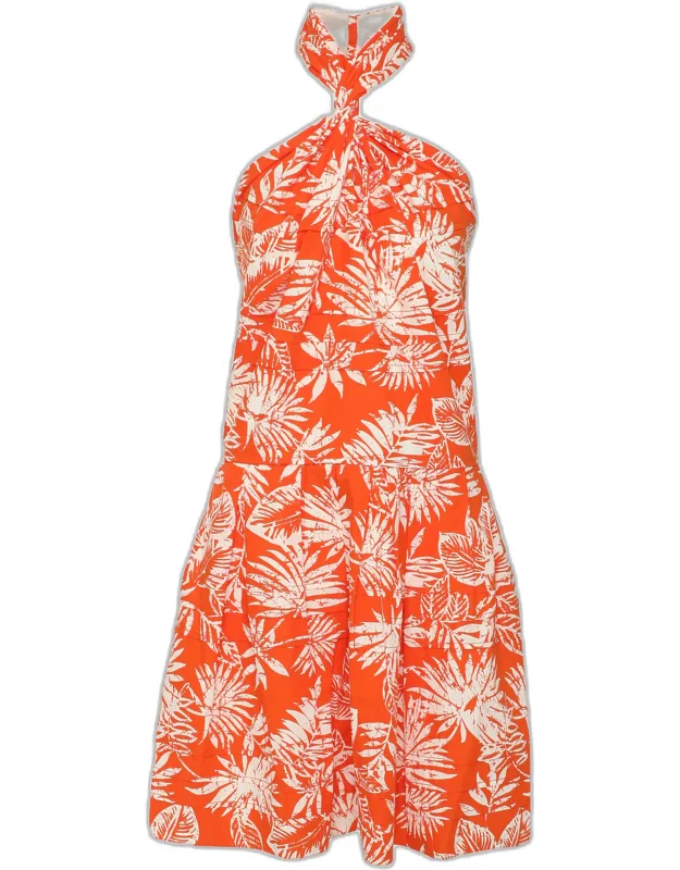 Printed Cotton Backless Mini Dress