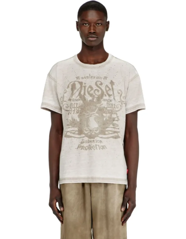 Jersey T-shirt With Burnout Wash And Studs