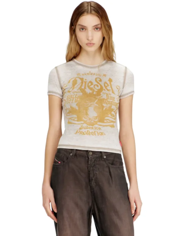 Slim Jersey T-shirt With Print And Studs