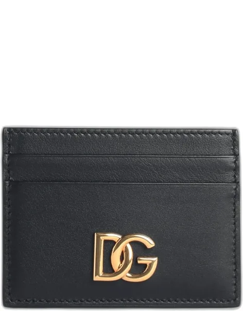 Card Holder With Black Leather 'dg Logo'