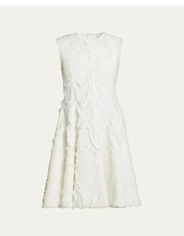 Textured Denim Fit-and-flare Mini Dress