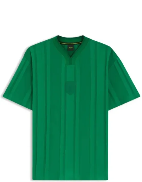 Textured-stripe T-shirt