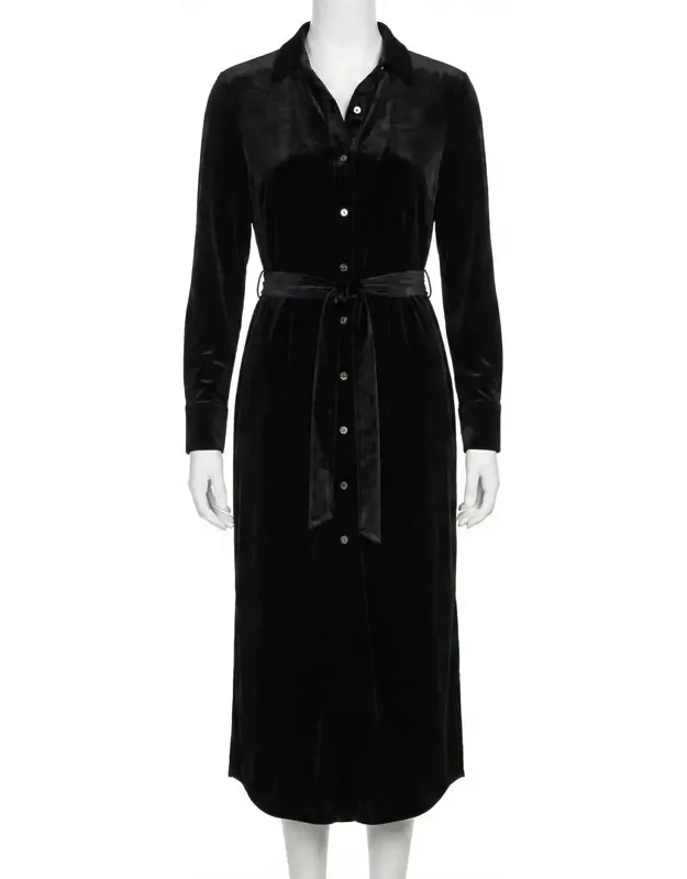 Stretch Silk Velvet Midi Dress