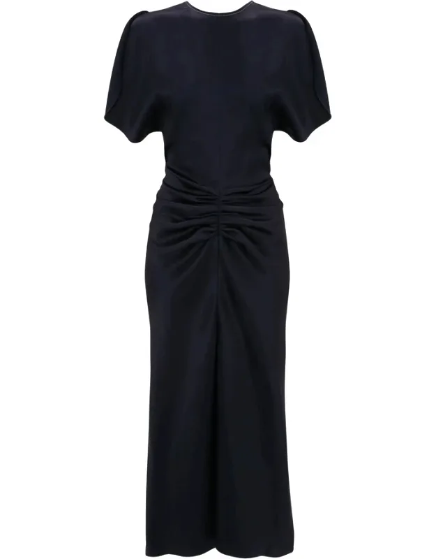 Gathered-waist Midi Dress