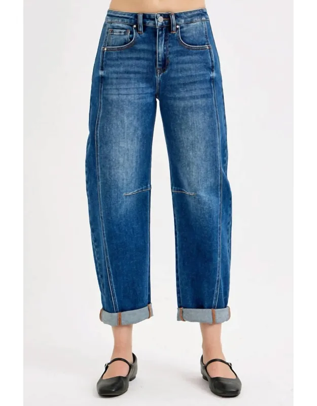 Lennox High Rise Crop Barrel Cuffed Jeans