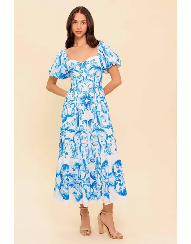 A Work Of Art Woven Midi Dress