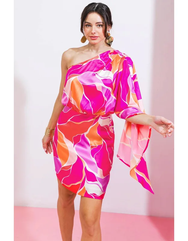 Desert Express Woven Satin Mini Dress