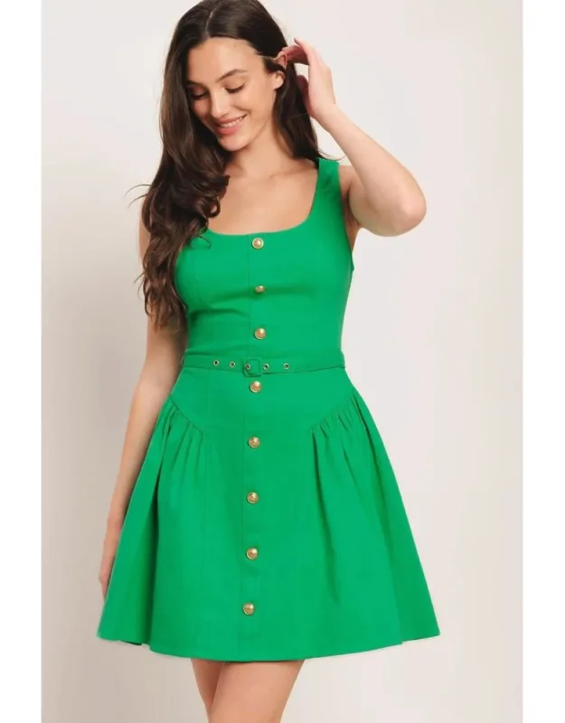 Alyssa Mini Dress With Square Neckline And Sleeveless Design