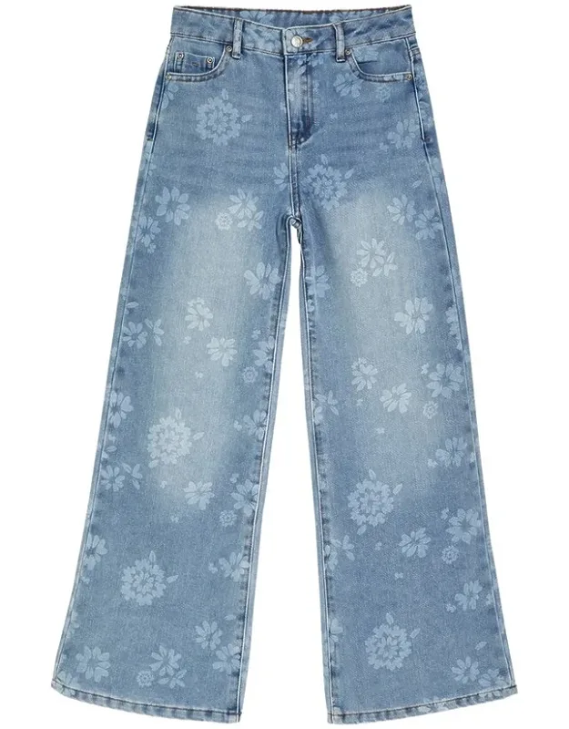 Floral Print Wide Leg Pants